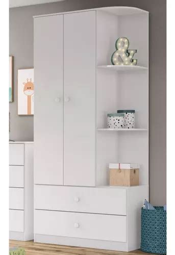 Armario Dream Rustic Para Beb S Con Puertas Y Cajones Color Blanco