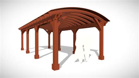 Arched Thick Timber Pavilion 32l X 14w 3d Model By Jelomat [9a6fa52