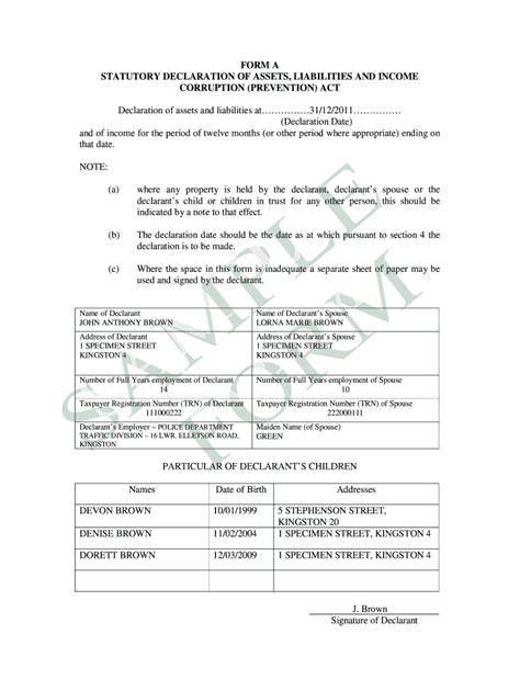 Declaration Of Assets And Liabilities Format In Ms Word Fill Online Printable Fillable