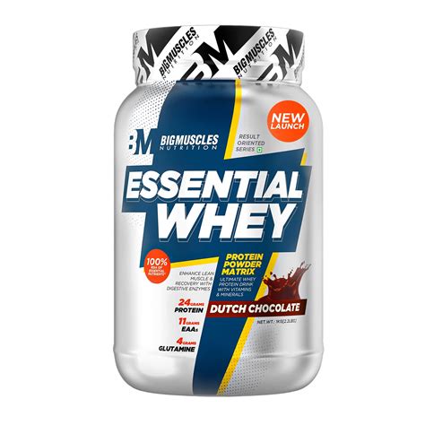 Bigmuscles Nutrition Essential Whey Protein 1Kg Dutch Chocolate 24g