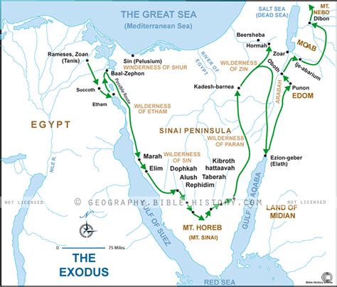 Relive the Epic Journey: Map of the Exodus in Biblical Times | Kids Maps