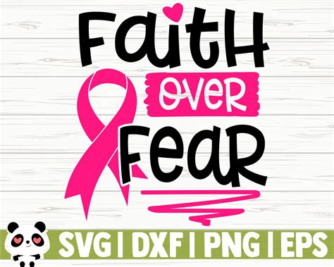 Faith Over Fear Svg Breast Cancer Svg Mom Svg Cancer Etsy