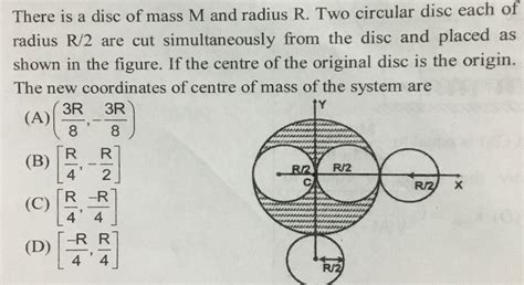 A Circular Hole Of Radius R Is Made In A Disk Of Radius R And Of Uniform Thickness At A Distance