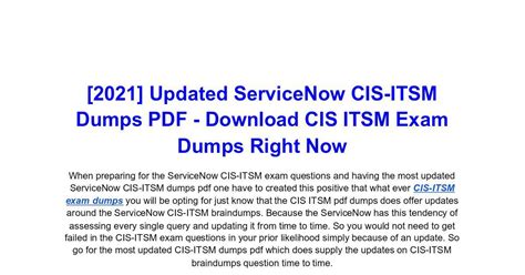 Most Accurate ServiceNow CIS ITSM Dumps PDF Recognize How You Ll Be