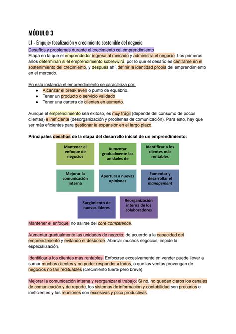 Resumen Desarrollo Emprendedor M Y M Dulo L Empuje