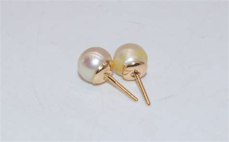 Large Antique 14k Yellow Gold Pearl Earrings 1795316