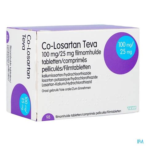 Co Losartan Teva 100 Mg25 Mg Filmomh Tabl 98 Apotheek Thiels