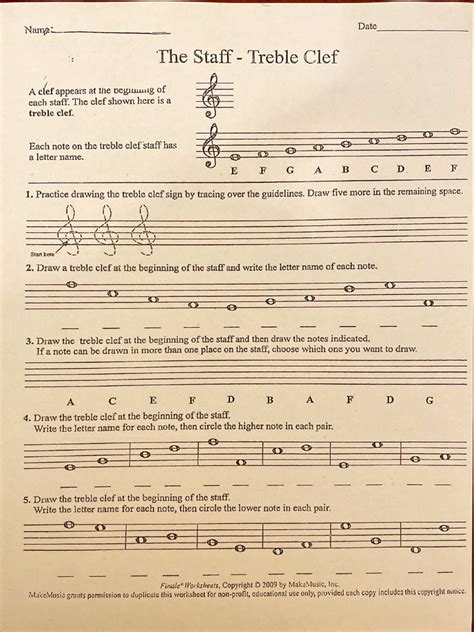 Treble Clef Notes | PDF