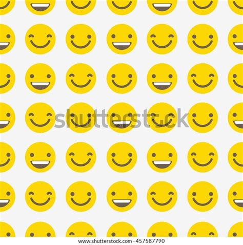 Smiley Face Seamless Pattern Vector Illustration Stok Vektör Telifsiz 457587790