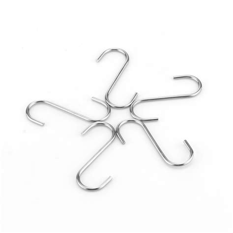 Heavy Flat S Hook Stainless Steel Wire Secured S Shaped Hanger Kitchen