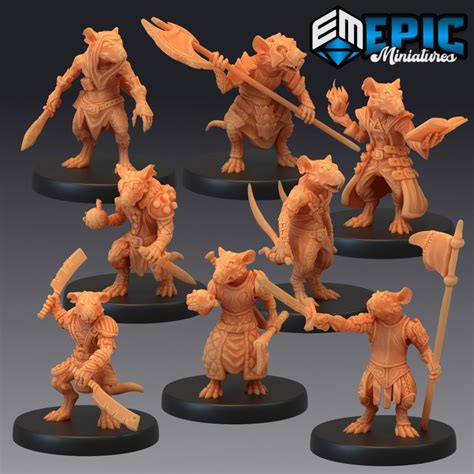 Ratfolk Dnd Miniature Rat Tribe Dnd Skaven Assassins Dungeons And Dragons I Dandd I Pathfinder I