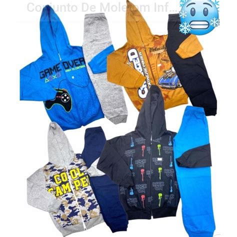 Kit Conjuntos De Moletom Flanelado Infantil Menino Shopee Brasil