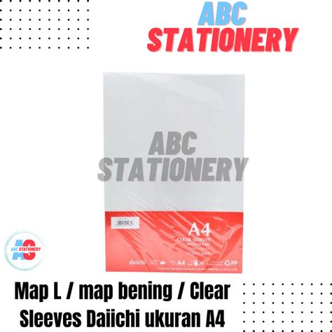 Jual Map L Map Bening Clear Sleeves Daiichi Ukuran A4 Isi 12 Pcs