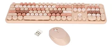 Teclado Ashata Con Mouse Inalambrico Beige