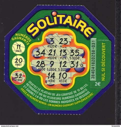 Billets De Loterie Grattage Fdj Solitaire Avec Tableau Des