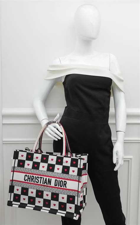 Christian Dior Tricolor Book Tote Dioramour D Chess Heart Bag The Closet