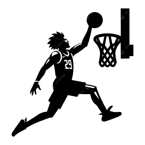 Simple Black And White Basketball Vector Silhouette Basketball