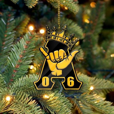 Wonderprint Ornament Alpha Phi Alpha Hand Sign Crown Shape Acrylic