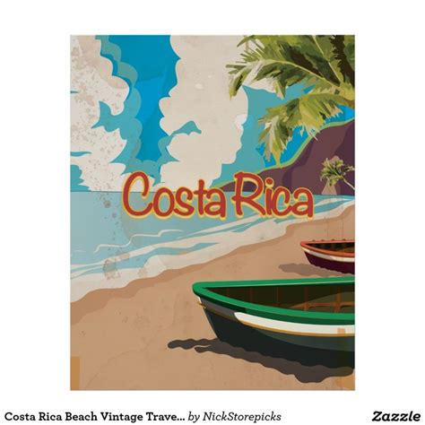 Costa Rica Beach Vintage Travel Poster Zazzle Vintage Travel