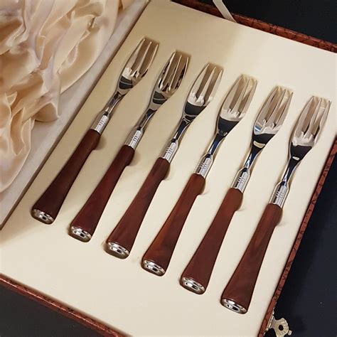 Vintage Glo Hill Marvo Live Edge Steak Knife And Fork Set In