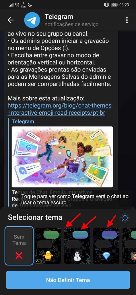 Telegram Modificado - Dica: Saiba como mudar as cores e o tema a uma conversa do Telegram