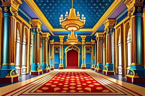 Premium Photo | Design a grand and opulent cartoon indoor King's Palace ...