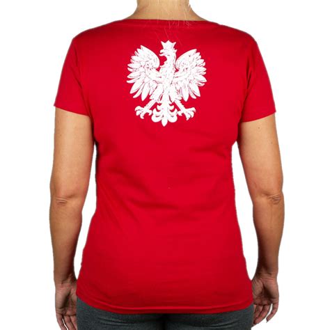 Koszulka Kibica Damska Polska Czerwona T Shirty Uliczne Sklep