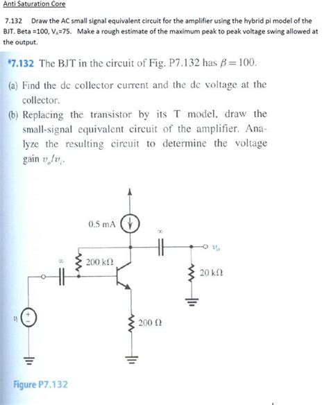 Solved Draw The Ac Small Signal Equivalent Circuit For The