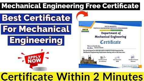 Best Certificate For Mechanical Engineering Mechanical Engineering