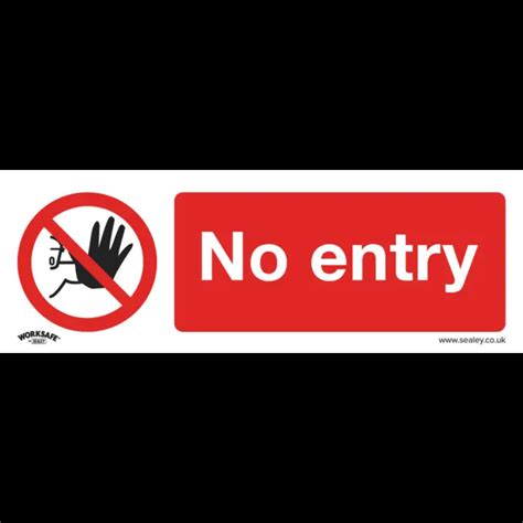 Sealey Ss14v10 Prohibition Safety Sign No Entry Self Adhesive Vinyl