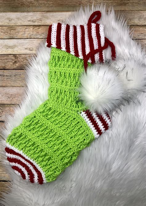 Turnberry Stocking Pdf Crochet Pattern Christmas Stocking Etsy Crochet Stocking Crochet