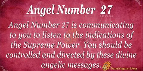 Angel Number 27 Meaning - A Sign Of Spiritual Awareness - SunSigns.Org