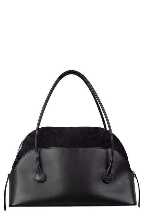 Buy Ratio Et Motus Concha 50 Leather Suede Satchel Black Black At