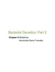 Ch 8 Microbial Genetics 2 Pdf Bacterial Genetics Part 2 Chapter 8