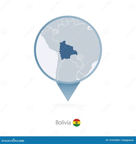 Map Pin with Detailed Map of Bolivia and Neighboring Countries Stock Vector - Illustration of ...