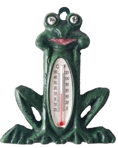 Cast Iron Frog Thermometer Globe Imports