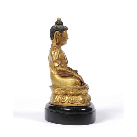 chinese ming dynasty gilt lacquered bronze buddha swoon art