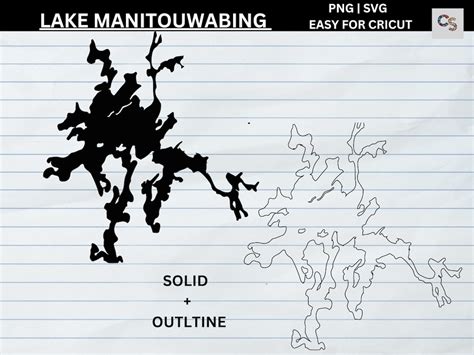 Manitouwabing Lake Svg Vector Graphic Cut Files Glowforge Map Art Etsy