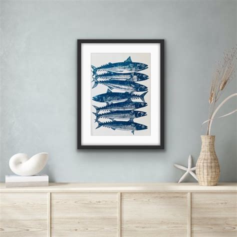 Holy Mackerel Limited Edition Linocut Print Linocut By Amy Cundall