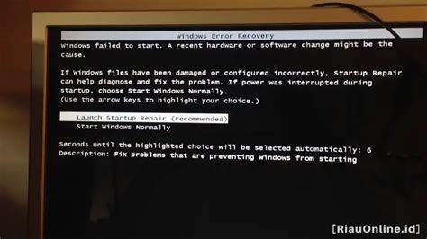 Cara Mudah Mengatasi Windows Error Recovery Pada Windows