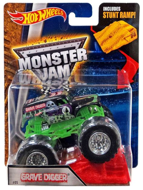 Hot Wheels Monster Jam Grave Digger 164 Diecast Car 05 Black Stunt Ramp Mattel Toys Toywiz