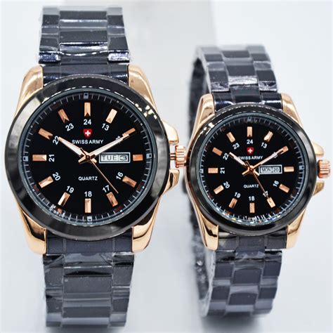 Jual BERGARANSI Jam Tangan Couple Swiss Army Automatic Date 100