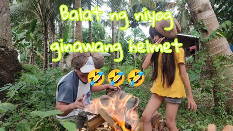 Balat Ng Niyog Ginawang Helmet At Panggatong Kasipat Vlogger Youtube