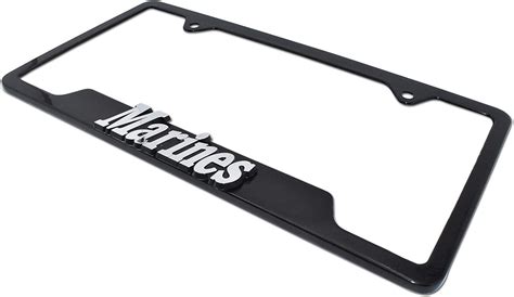 Elektroplate Marines Black Open License Plate Frame Rudderr Nutrition