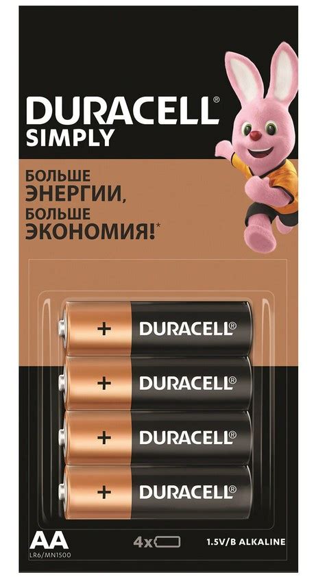 Батарейки Duracell Simply Aalr6mn1500 4шт от интернет магазина