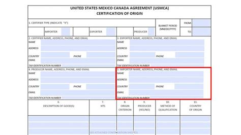 Usmca 2023 Form Printable Forms Free Online