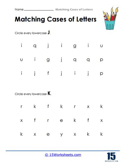 Matching Cases Of Letters Worksheets 15