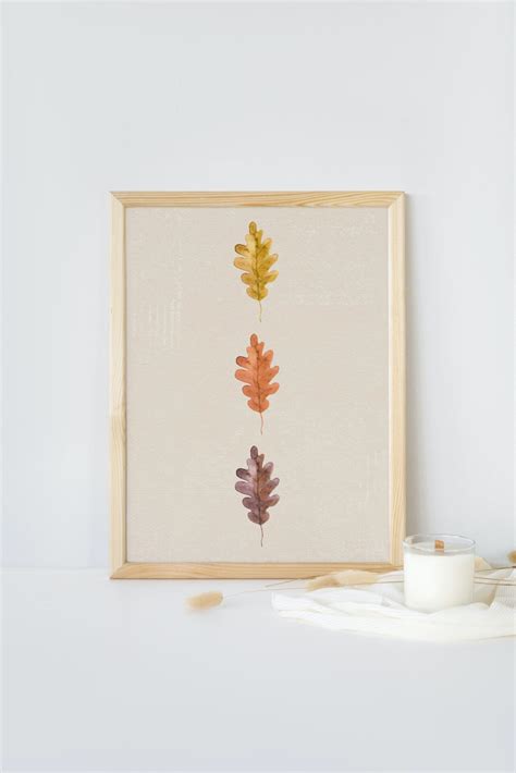 Fall Leaves Printable Wall Art, Boho Fall Leaves, Minimalist Fall Decor ...