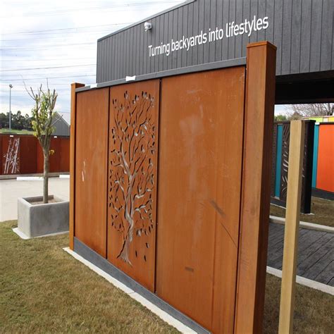 Corten Steel Rusty Metal Rectangular Divider Screen Folding Screen