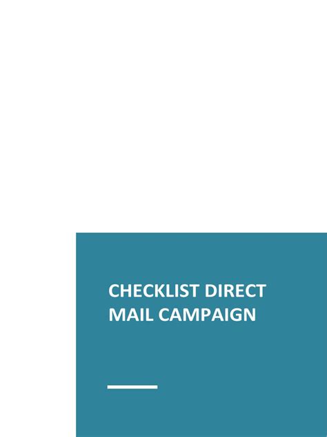 Checklist Direct Mail Campaign A4 Pdf